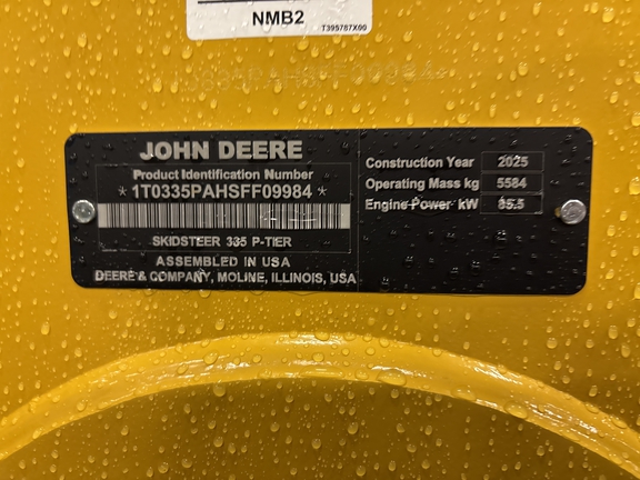 2025 John Deere 335 P Compact Track Loader