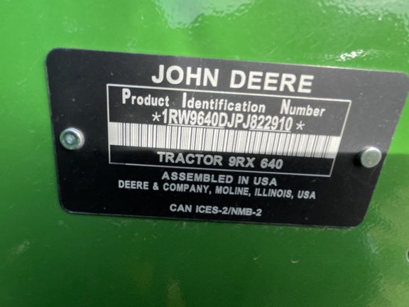 2023 John Deere 9RX 640 Tractor Rubber Track