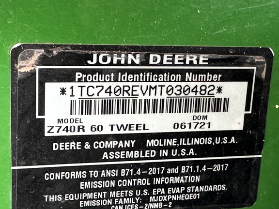 2023 John Deere Z740R Mower/Zero Turn