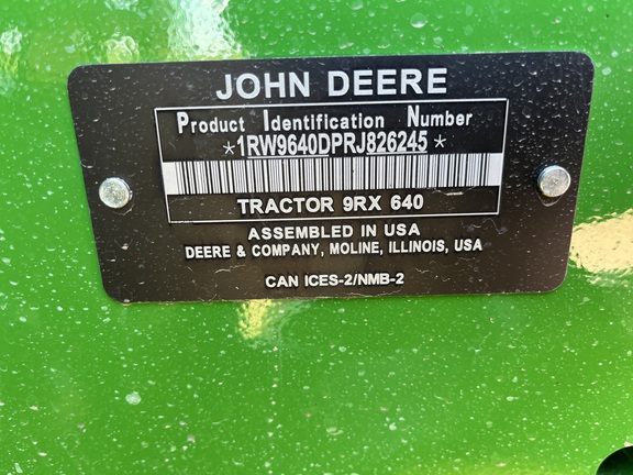 2024 John Deere 9RX 640 Tractor Rubber Track