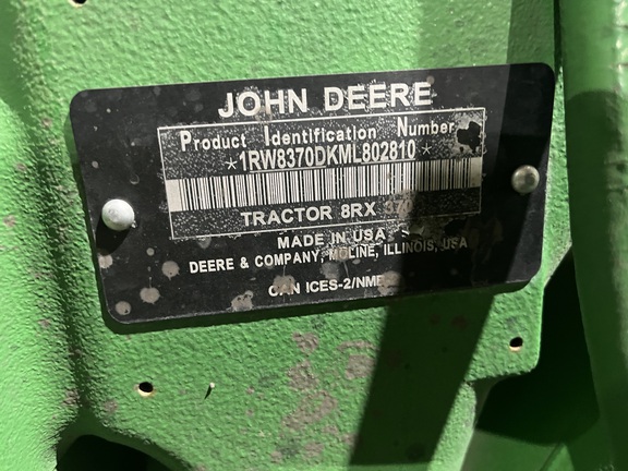 2021 John Deere 8RX 370 Tractor Rubber Track