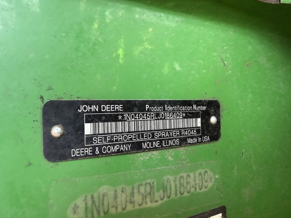 2018 John Deere R4045 Sprayer/High Clearance
