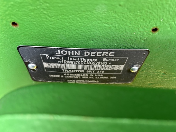 2022 John Deere 8RT 370 Tractor Rubber Track