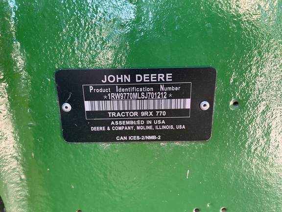 2025 John Deere 9RX 770 Tractor Rubber Track