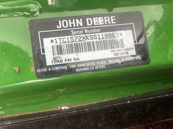 2025 John Deere 72RD FM NA L & G Attachment