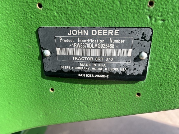 2021 John Deere 8RT 370 Tractor Rubber Track