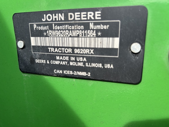 2021 John Deere 9620RX Tractor Rubber Track