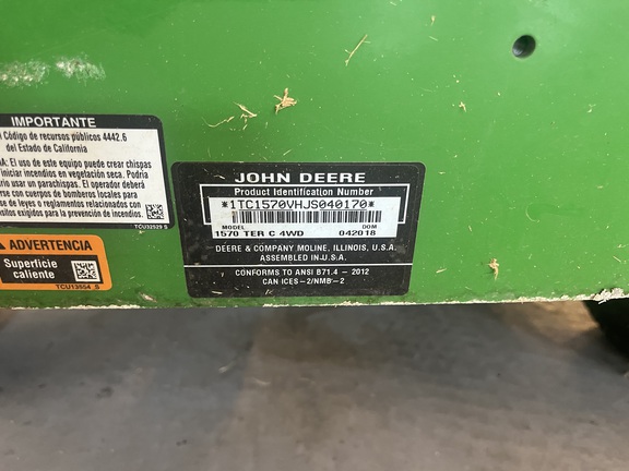 2018 John Deere 1570 Mower/Front Deck