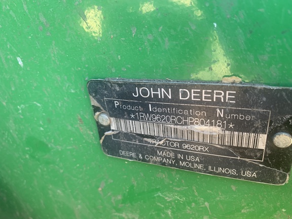 2017 John Deere 9620RX Tractor Rubber Track