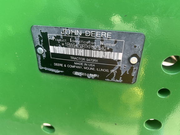 2019 John Deere 9470RX Tractor Rubber Track