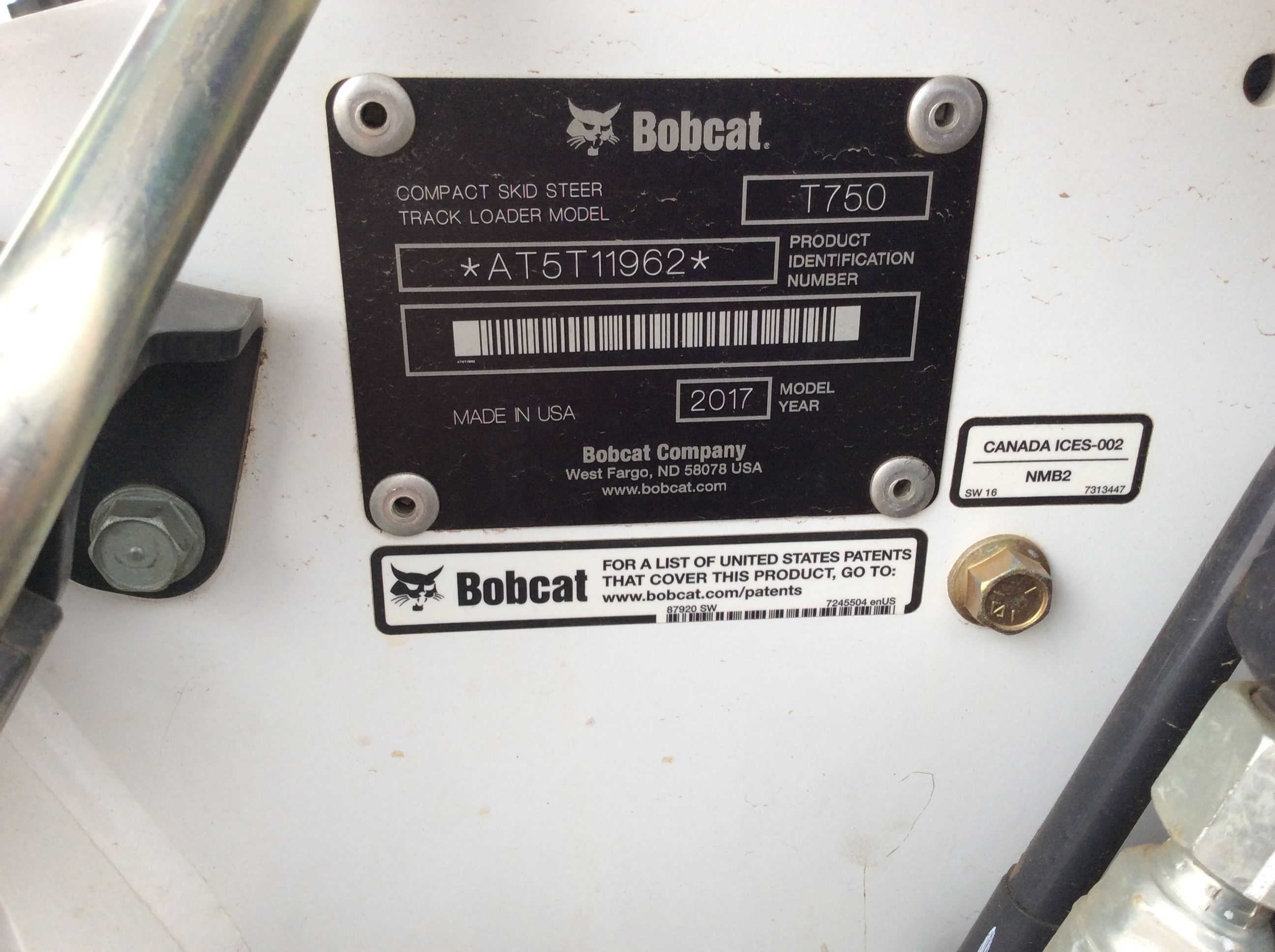 2017 Bobcat T750 T4 Compact Track Loader