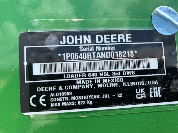 2022 John Deere 640R Loader