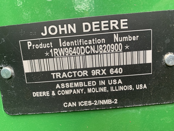 2022 John Deere 9RX 640 Tractor Rubber Track