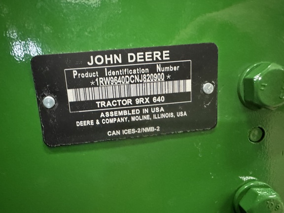 2022 John Deere 9RX 640 Tractor Rubber Track