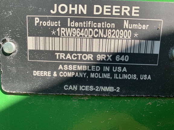 2022 John Deere 9RX 640 Tractor Rubber Track