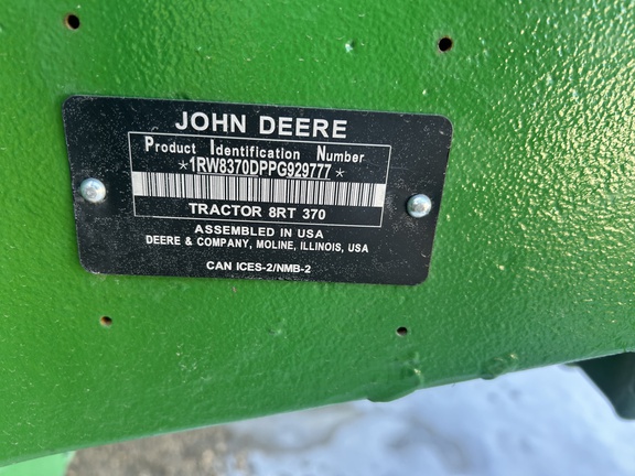 2023 John Deere 8RT 370 Tractor Rubber Track
