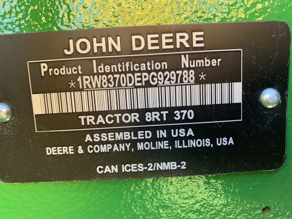 2023 John Deere 8RT 370 Tractor Rubber Track