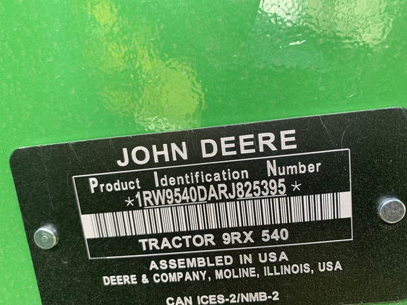 2024 John Deere 9RX 540 Tractor Rubber Track