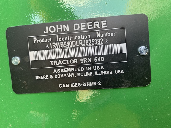 2024 John Deere 9RX 540 Tractor Rubber Track