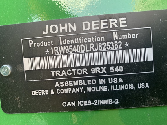 2024 John Deere 9RX 540 Tractor Rubber Track