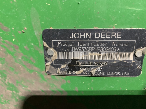 2017 John Deere 9570RX Tractor Rubber Track