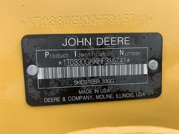 2017 John Deere 330G Skid Steer Loader