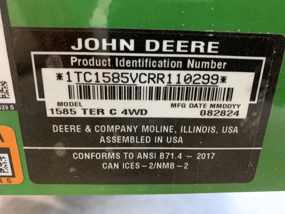 2024 John Deere 1585 Mower/Front Deck