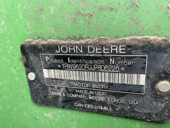 2018 John Deere 9620RX Tractor Rubber Track