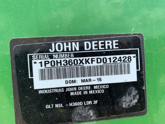 2015 John Deere H360 Loader