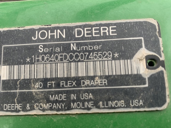 2012 John Deere 640FD Header Combine