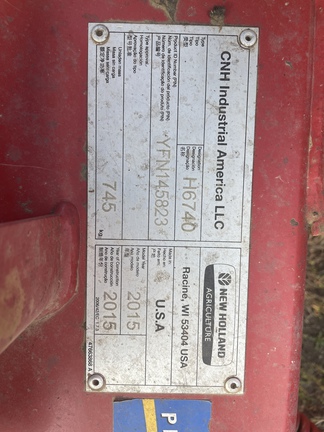 2015 New Holland H6740 Mower