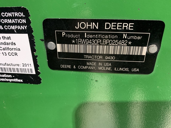 2011 John Deere 9430 Tractor 4WD