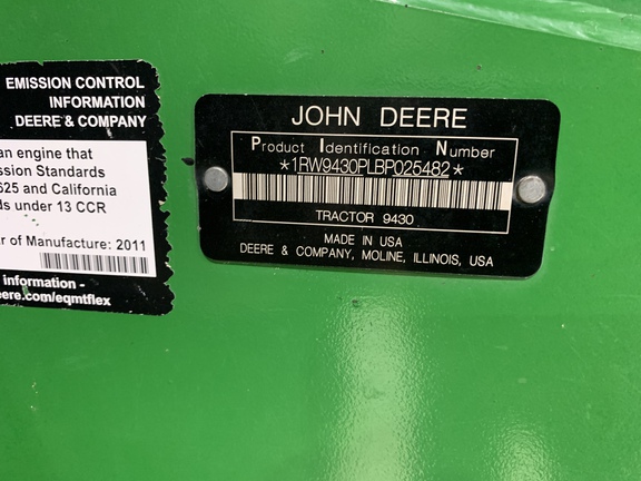 2011 John Deere 9430 Tractor 4WD