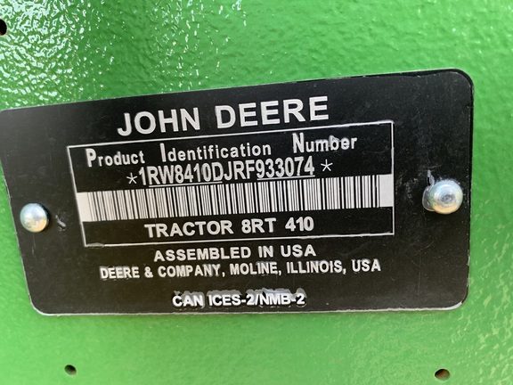 2025 John Deere 8RT 410 Tractor Rubber Track