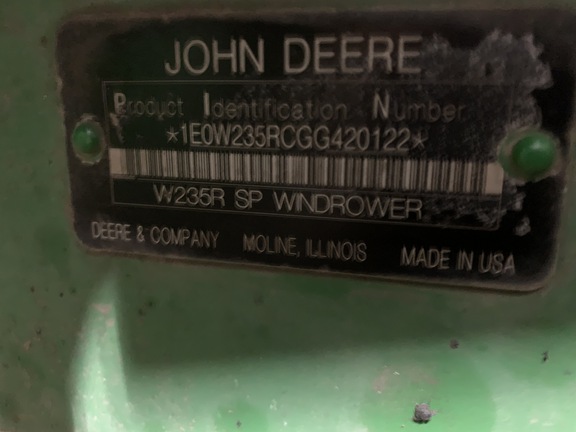 2016 John Deere W235 Windrower