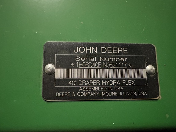 2022 John Deere RD40F Header Combine
