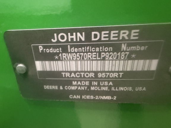 2020 John Deere 9570RT Tractor Rubber Track