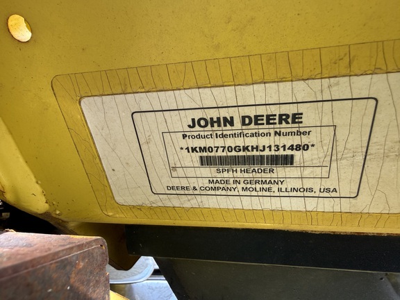 2018 John Deere 770 Header Forage
