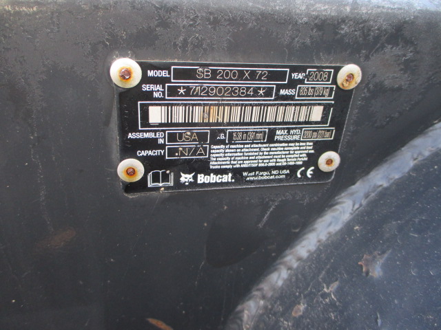 2008 Bobcat SB200-72" Snow Blower