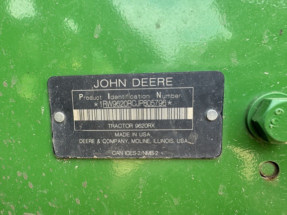 2018 John Deere 9620RX Tractor Rubber Track