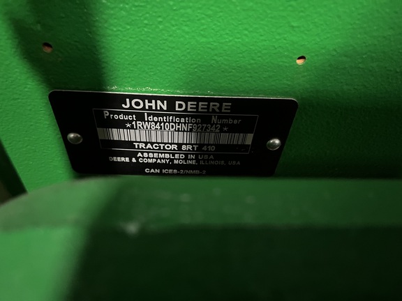 2022 John Deere 8RT 410 Tractor Rubber Track