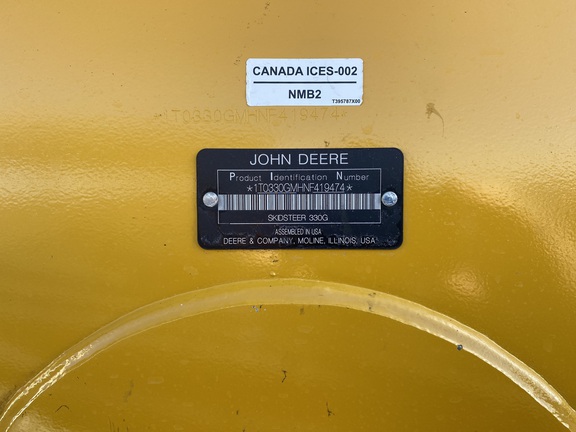2022 John Deere 330G Skid Steer Loader