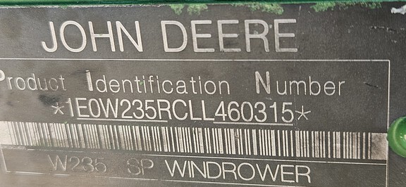 2020 John Deere W235 Windrower