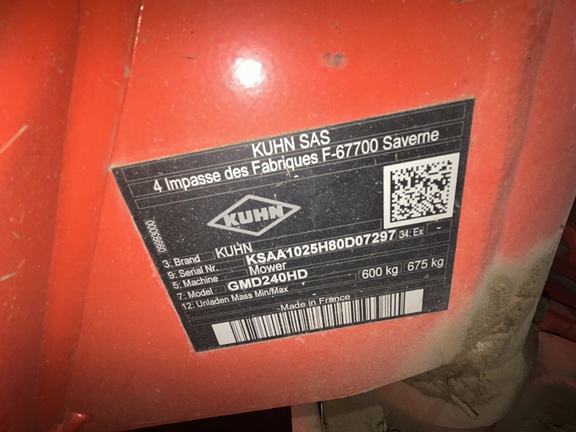 2022 Kuhn GMD240HD Mower