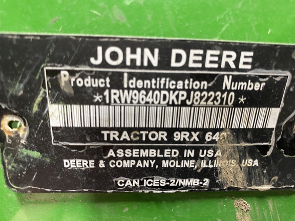 2023 John Deere 9RX 640 Tractor Rubber Track