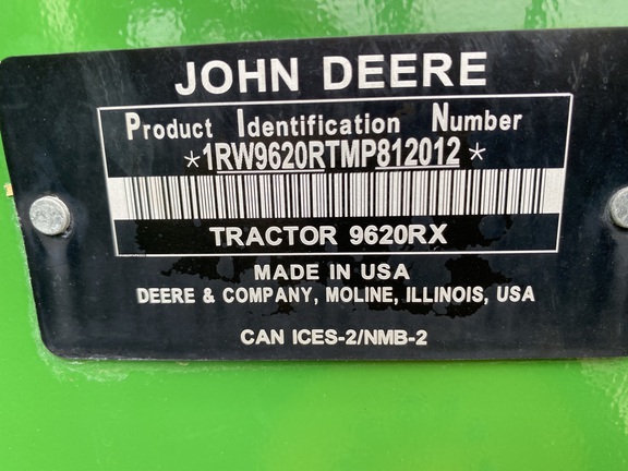 2021 John Deere 9620RX Tractor Rubber Track