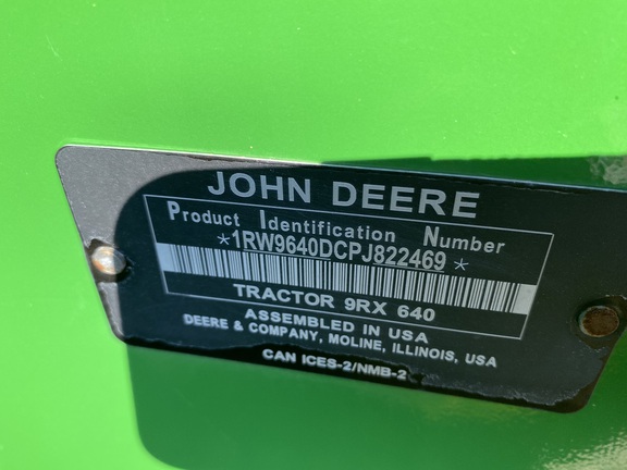 2023 John Deere 9RX 640 Tractor Rubber Track