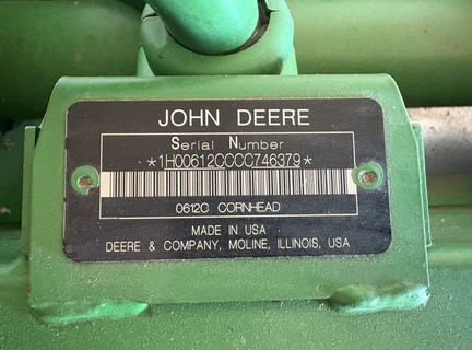 2012 John Deere 612C StalkMaster Header Corn Head