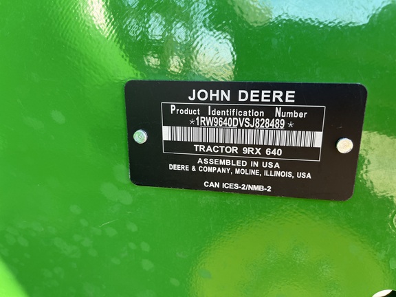 2025 John Deere 9RX 640 Tractor Rubber Track