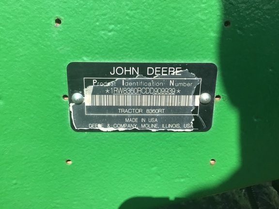 2013 John Deere 8360RT Tractor Rubber Track